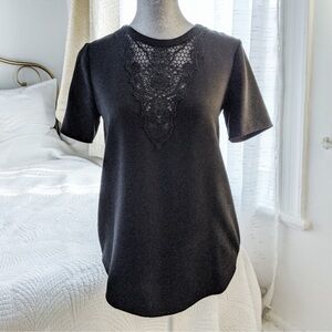 Elegant Black Lace Detail Top